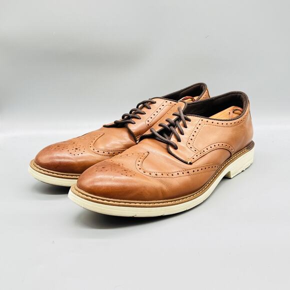 Cole Haan Shoes Mens 13 Brown Leather Grand 360 Wingtip Oxford Dress Brogue